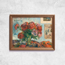 Paul Gauguin Todavía Vive Con Flores Rojas Peonies