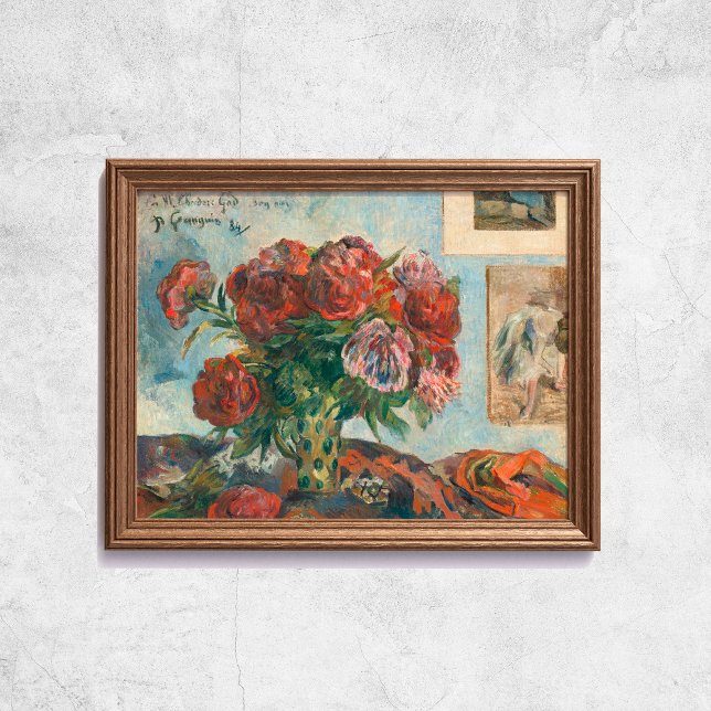 Póster Paul Gauguin Todavía Vive Con Flores Rojas Peonies (Paul Gauguin Still Life With Peonies Red Flowers Poster
)