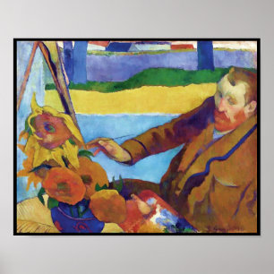 Póster Paul Gauguin Vincent van Gogh Pintando girasoles