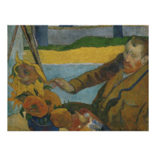 Póster Paul Gauguin Vincent van Gogh pintando girasoles