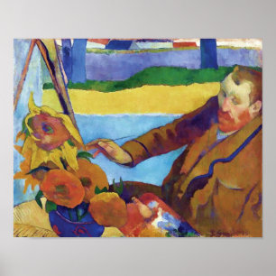 Póster Paul Gauguin Vincent van Gogh Pintura Girasoles