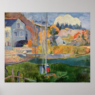 Póster Paul Gauguin vintage The David Mill en Pont-Aven