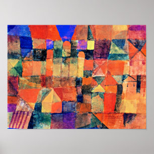 Póster Paul Klee - Ciudad con los tres dominios