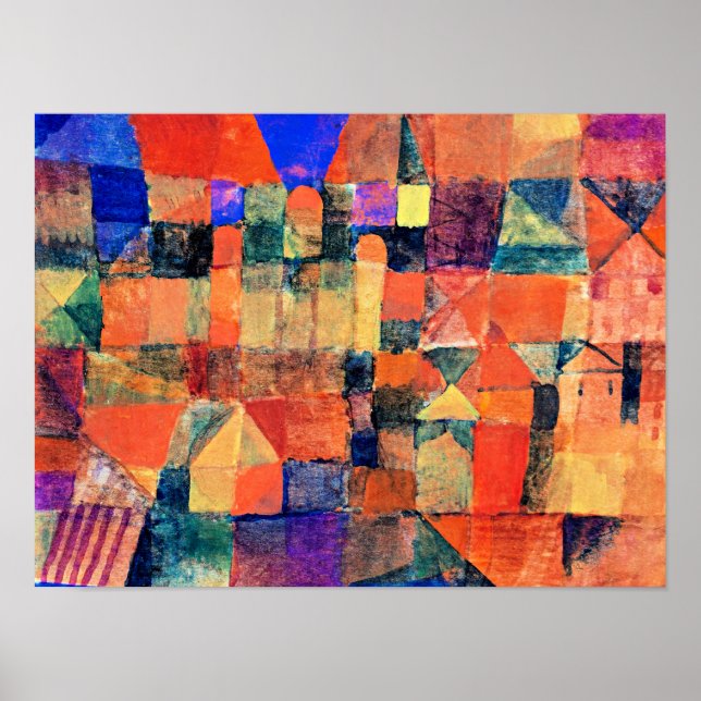 Póster Paul Klee - Ciudad con los tres dominios (Frente)