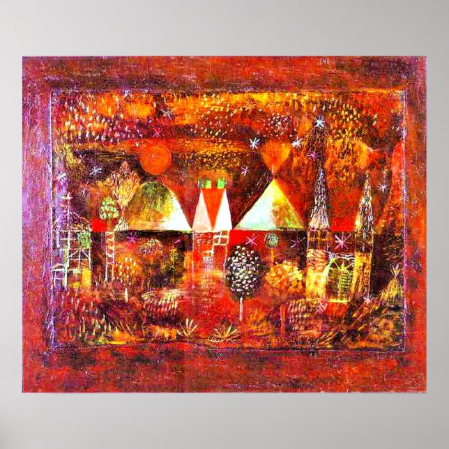 Póster Paul Klee - Festividad Nocturna, pintura famosa (Frente)