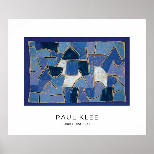 Póster Paul Klee, Noche Azul (1937) - Bella Artes moderno (Frente)