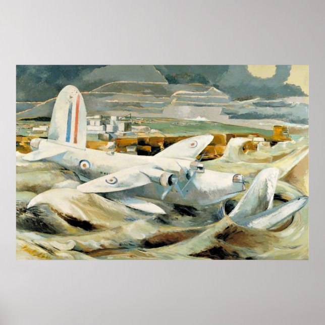 Póster Paul Nash - Defensa de Albion, pintura famosa, (Frente)