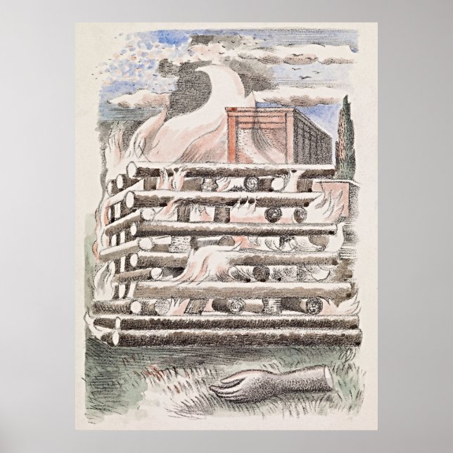 Póster Paul Nash Funeral Pyre Poster - Retro Elegancia (Frente)