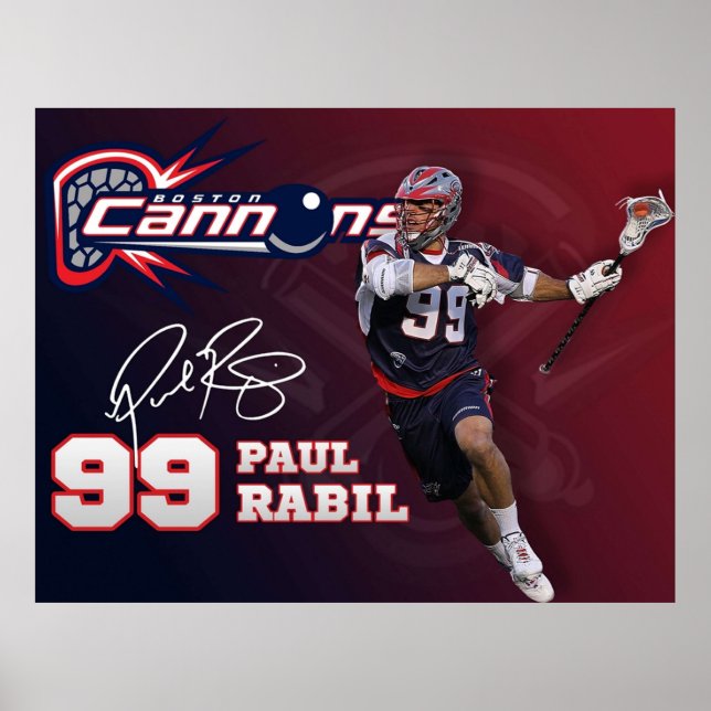 Póster Paul Rabil Lacrosse Boston Cannons (Frente)