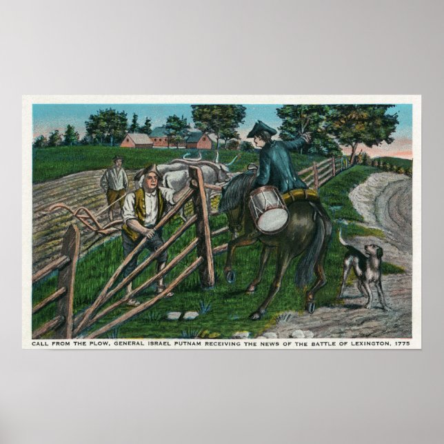 Póster Paul Revere Informando al General Israel Putnam (Frente)