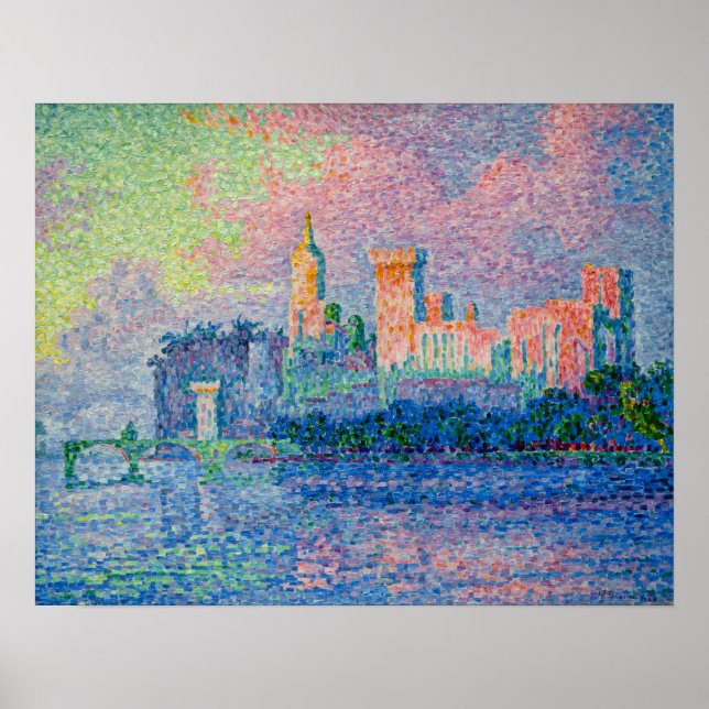 Póster Paul Signac - El Palacio Papal, Aviñón (Frente)