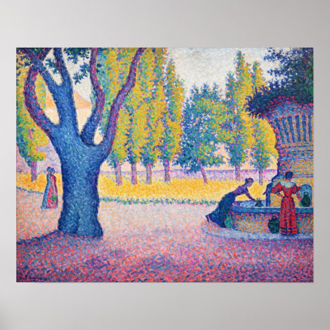 Póster Paul Signac - Fuente de los Lices, Saint-Tropez (Frente)