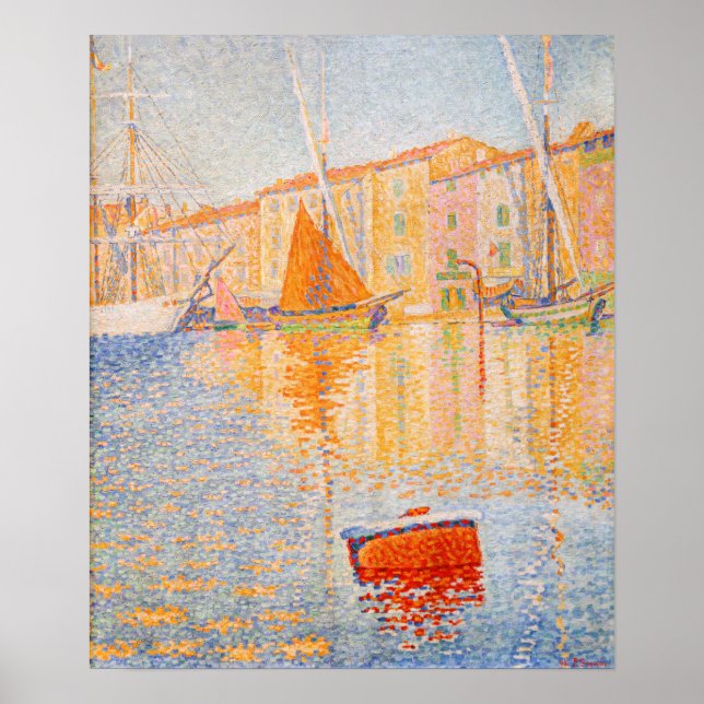 Póster Paul Signac - La boya roja, Saint-Tropez (Frente)