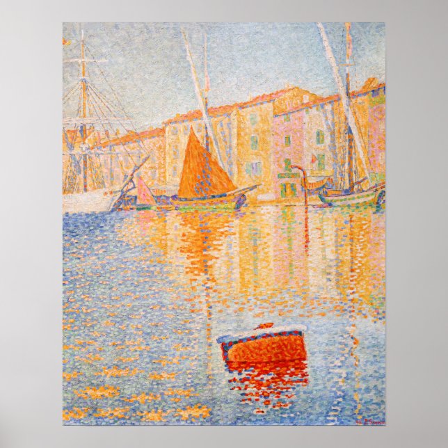 Póster Paul Signac - La boya roja, Saint-Tropez (Frente)