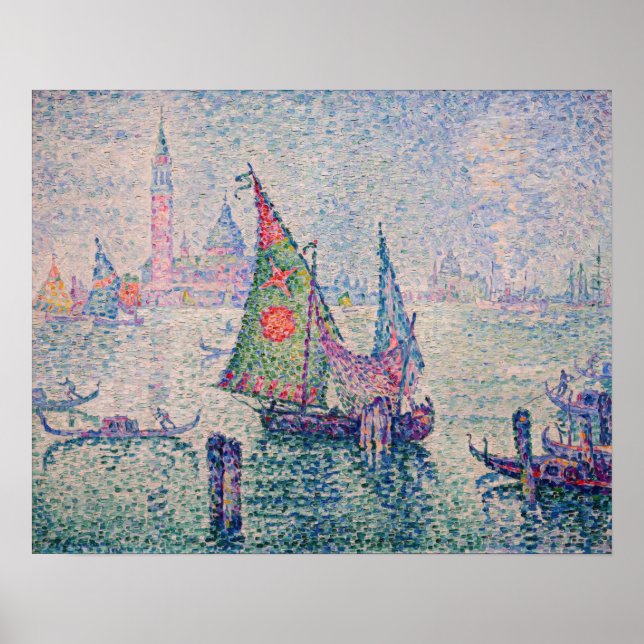 Póster Paul Signac - La Vela Verde (Frente)