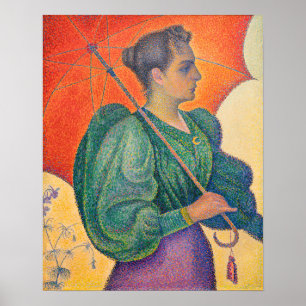 Póster Paul Signac - Mujer con un Paraguas
