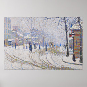 Póster Paul Signac - Nieve, Boulevard de Clichy, París