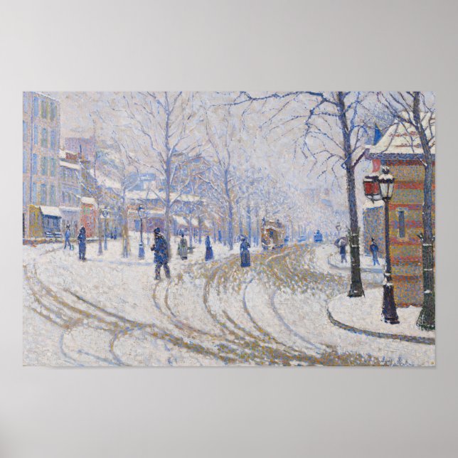 Póster Paul Signac - Nieve, Boulevard de Clichy, París (Frente)