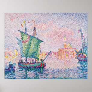 Póster Paul Signac - Venecia, la nube rosa