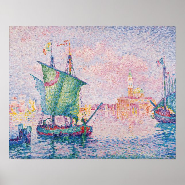 Póster Paul Signac - Venecia, la nube rosa (Frente)