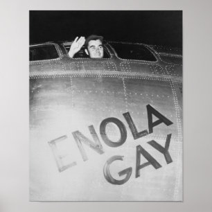 Póster Paul Tibbets En El Bombardero Enola Gay — Segunda 
