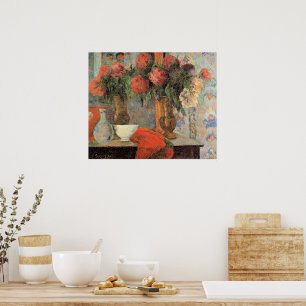 Póster Paull Gauguin, Bodegón con tazón blanco,