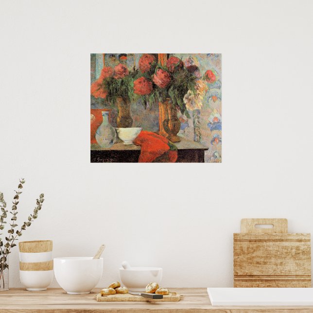 Póster Paull Gauguin, Bodegón con tazón blanco, (Cocina)