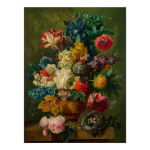Póster Paulus Theodorus Van Bruselas - flores en un