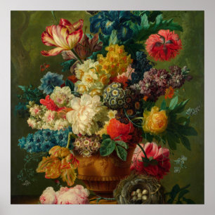 Póster Paulus Theodorus Van Bruselas - flores en un