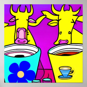 Póster Pausa de café de vaca