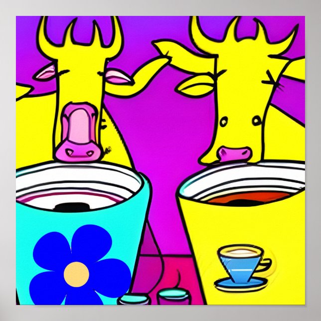 Póster Pausa de café de vaca (Frente)