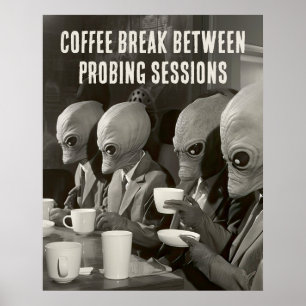 Póster Pausa en el café por secuestro de extranjeros
