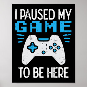 Póster Pausé Mi Juego Controlador de Gamer Juegos Niños M