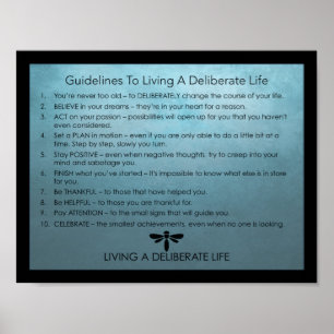 Póster Pautas para vivir una vida deliberada