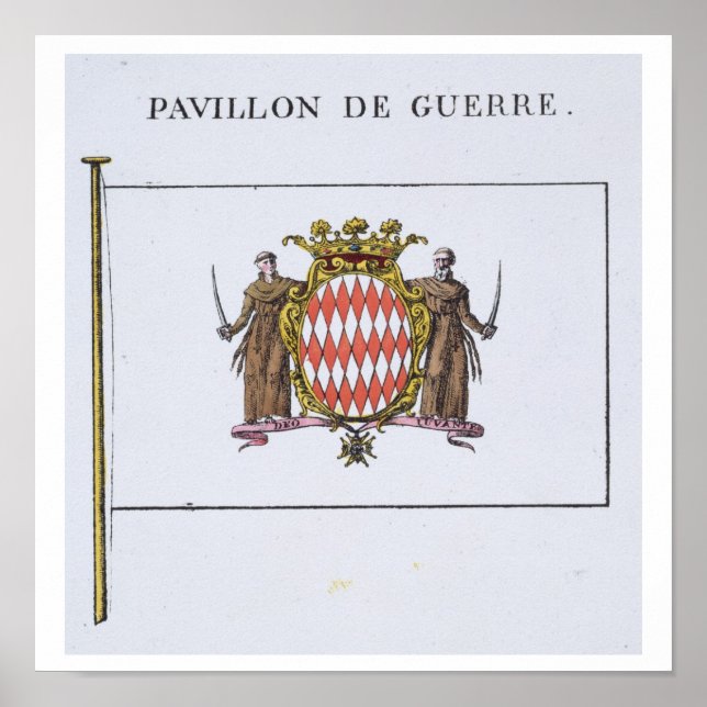 Póster Pavillon de Guerre, detail from Flags from Monaco (Frente)