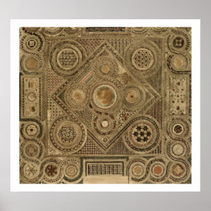 Póster Pavimento de mosaico frente al Altar, placa A de '