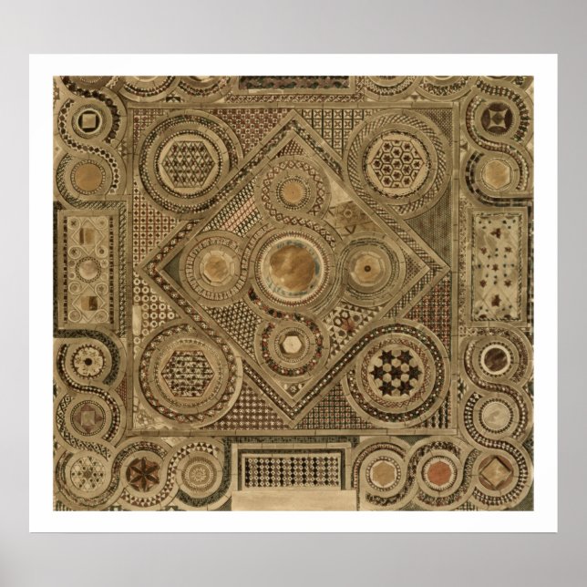 Póster Pavimento de mosaico frente al Altar, placa A de ' (Frente)