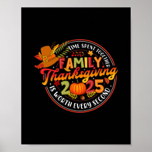 Póster Pavo Agradecido Otoño Familia Día de Acción de Gra
