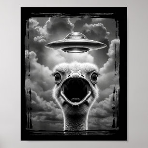 Póster Pavo Alien Ufo Selfie Día de Acción de Gracias Mem