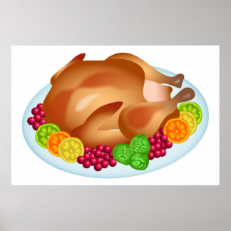 Póster pavo asado
