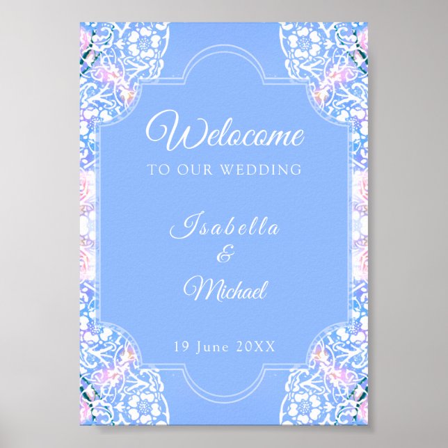 Póster Pavo blanco y sakura floreciente / Romántico (Frente)