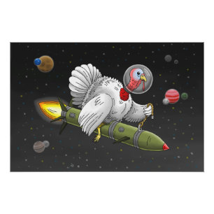 Póster Pavo Cohete De Regreso A La Escuela