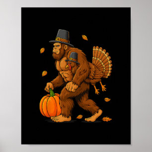 Póster Pavo de Acción de Gracias de Calabaza de Peregrino