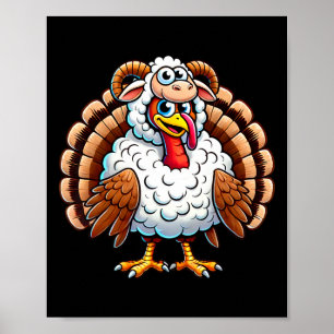 Póster Pavo de Acción de Gracias disfrazado de oveja dive