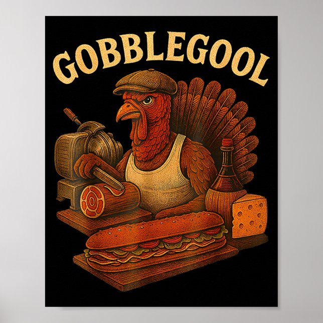 Póster Pavo de Acción de Gracias Gobbol (Frente)