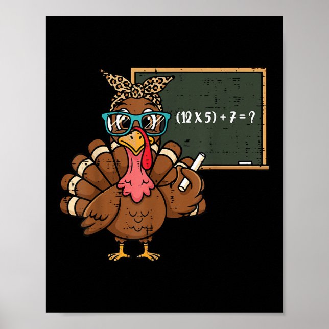 Póster Pavo de Acción de Gracias Meme Divertido 6 7 Profe (Frente)