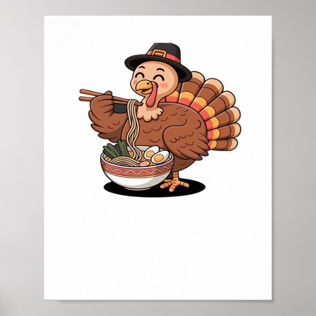 Póster pavo de agradecimiento come ramen camiseta sobredi (Frente)
