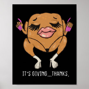 Póster Pavo de Dar Gracias Chistoso Meme de Acción de Gra