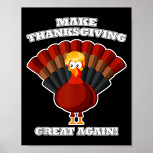 Póster Pavo de nuevo gran día de acción de gracias Trump