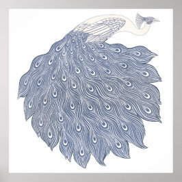 Póster Pavo de pavo real abstracto de época